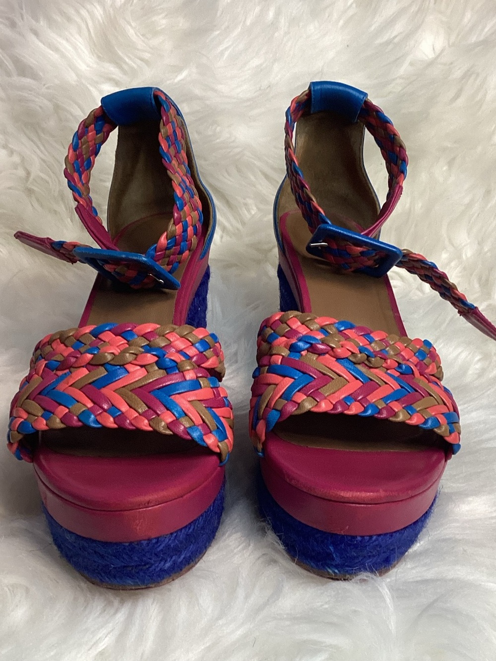 Hermès HERMES SOFIA SHOES  BRAIDED LEATHER SANDALS ESPADRILLES PLATFORM SHOES